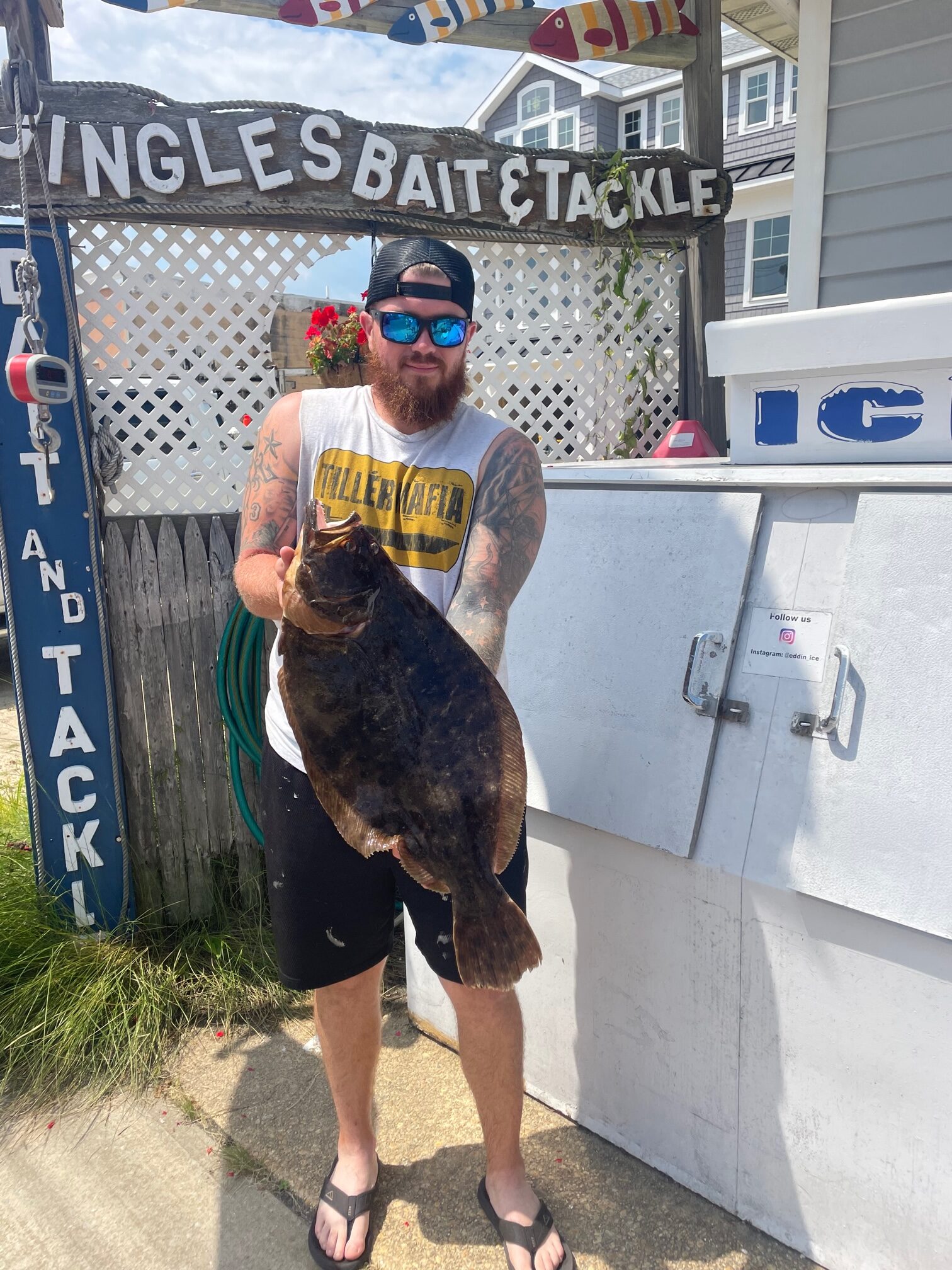 Zachary Wallace with a doormat from Garden State North 8.64 and 30